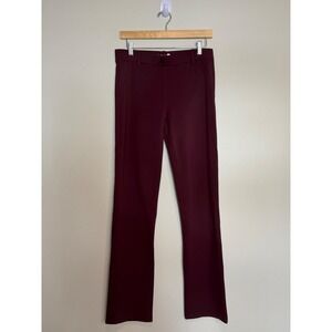 Betabrand Dress Pant Yoga Pants Burgundy Wine Straight Leg Work Trousers Size M